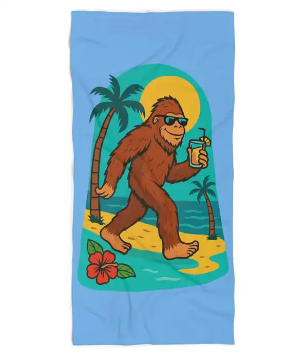 Bigfoot Tropical Beach Towel