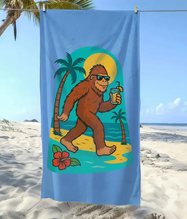Bigfoot Tropical Beach Towel