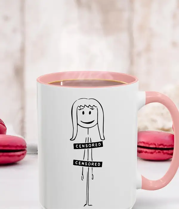 Funny Naked Stick Figure Coffee Mug