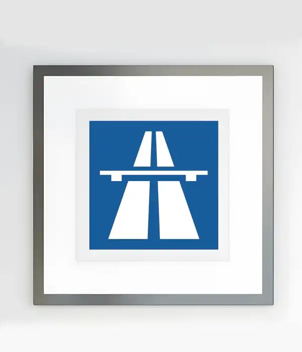 German Autobahn Road Sign Print