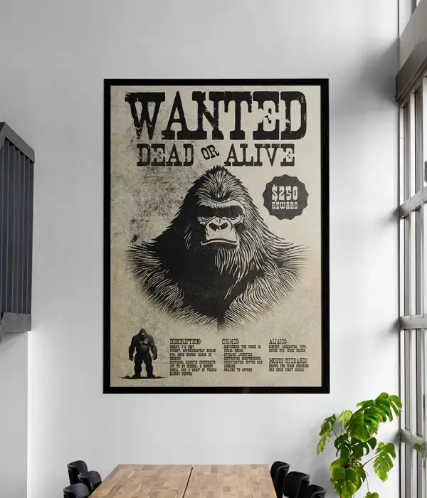 Vintage Bigfoot Sasquatch Poster Print