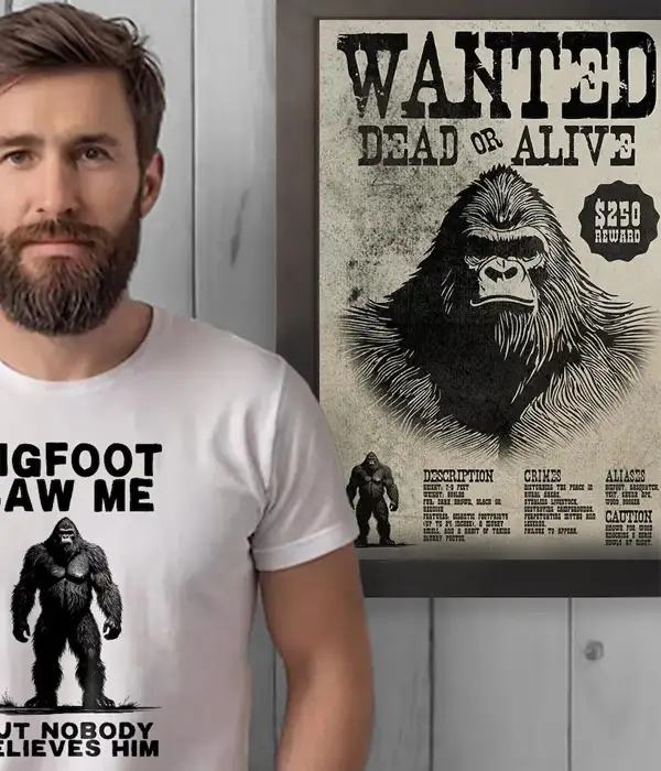 Vintage Bigfoot Sasquatch Poster Print