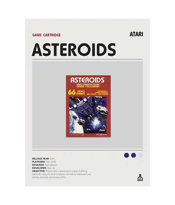 Asteroids Atari 2600 Poster Digital Download