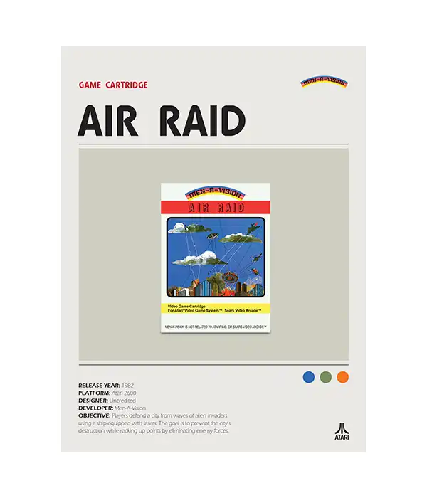 Air Raid Atari 2600 Poster Digital Download