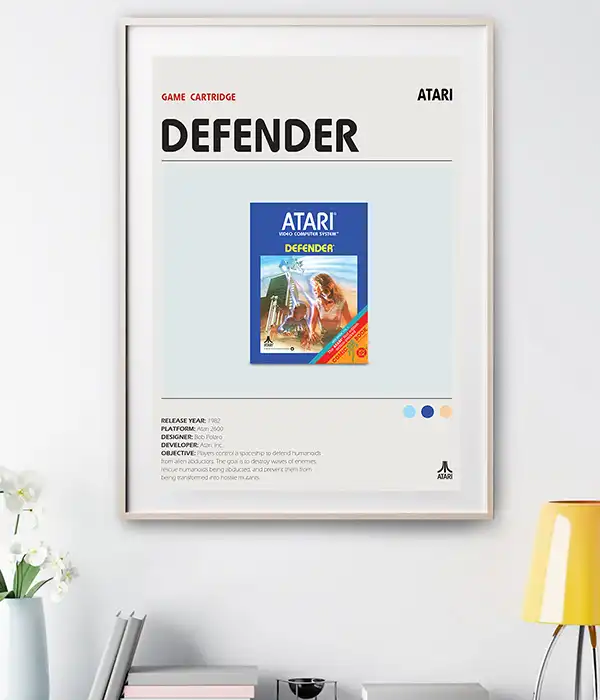 Defender Atari 2600 Poster Digital Download