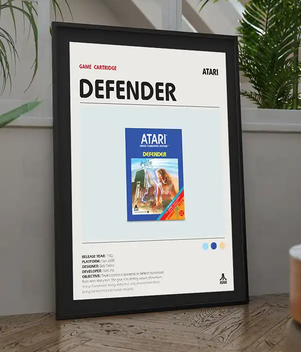 Defender Atari 2600 Poster Digital Download