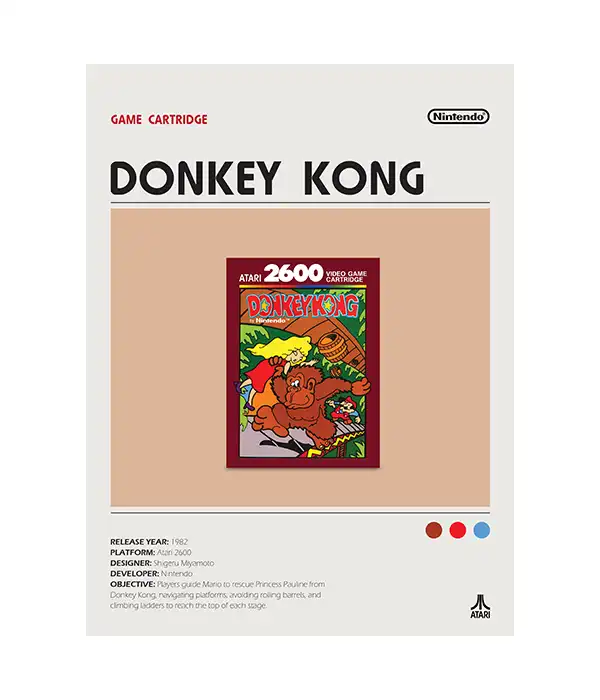Donkey Kong Atari 2600 Poster Digital Download