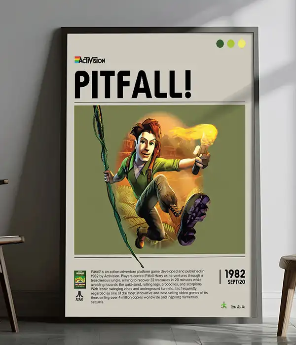 Set of 2 Pitfall Atari Art Prints Digital Download