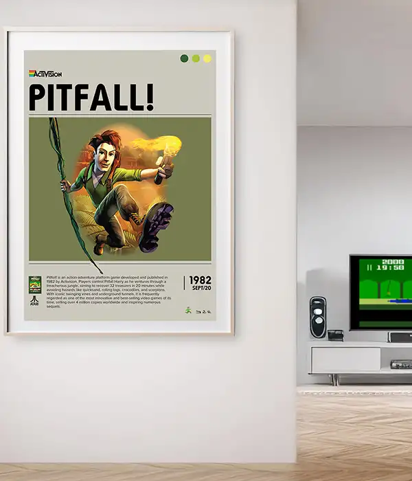Set of 2 Pitfall Atari Art Prints Digital Download