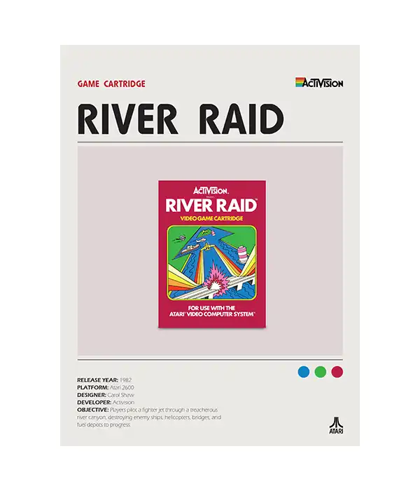River Raid Atari 2600 Poster Digital Download