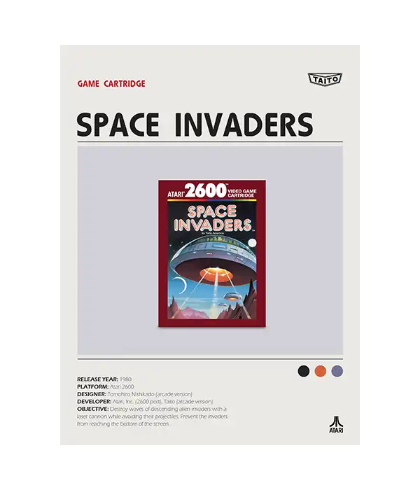 Space Invaders Atari 2600 Poster Digital Download