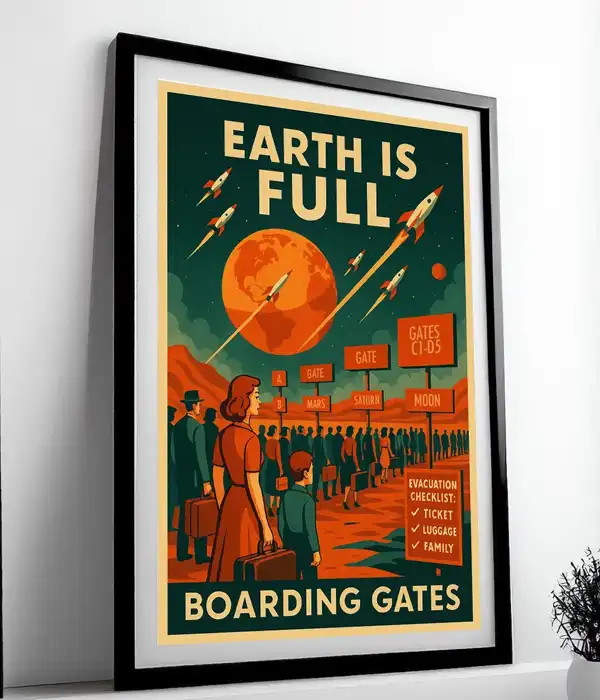 Retro Earth is Full Poster Print