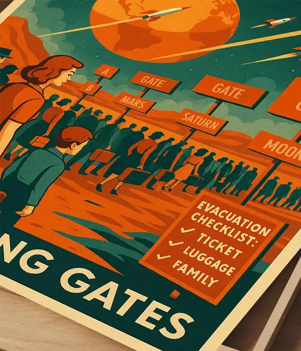 Retro Earth is Full Poster Print