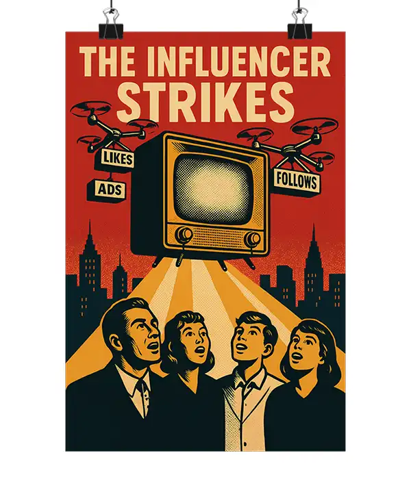 Retro 50s Propaganda Satire Poster Print