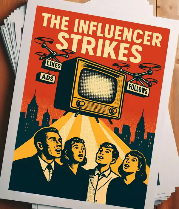 Retro 50s Propaganda Satire Poster Print