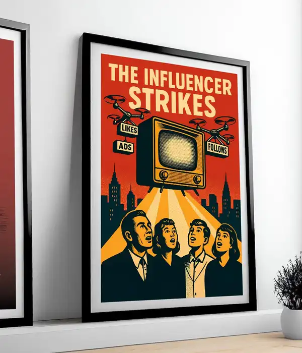 Retro 50s Propaganda Satire Poster Print