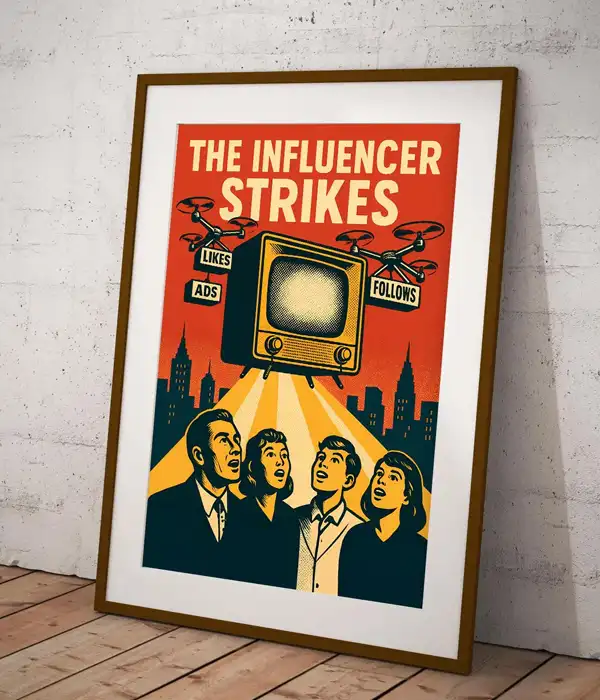 Retro 50s Propaganda Satire Poster Print