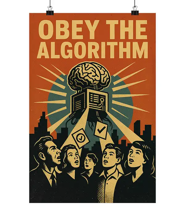 Retro Obey Midcentury Poster Print