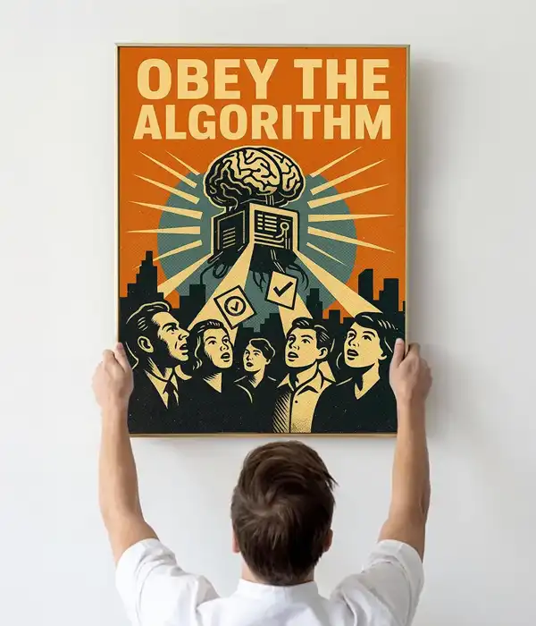 Retro Obey Midcentury Poster Print