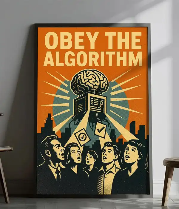 Retro Obey Midcentury Poster Print