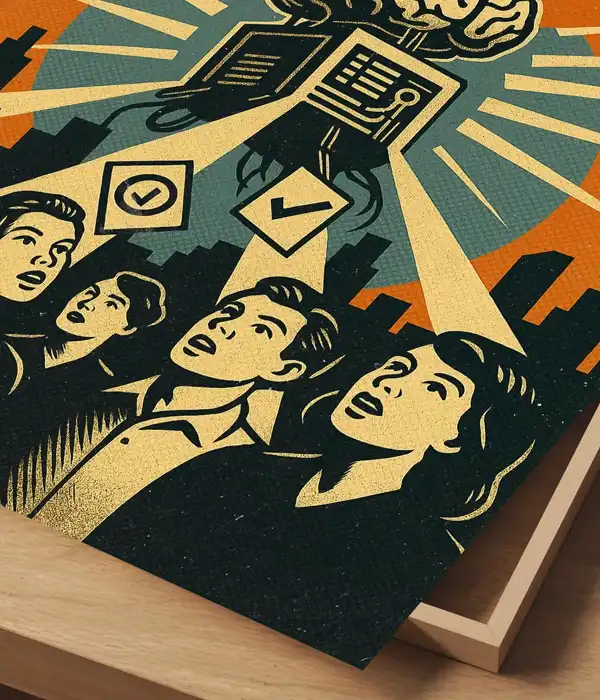 Retro Obey Midcentury Poster Print