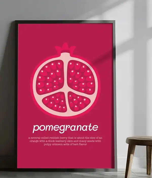 Pomegranate Fruit Illustration Poster Print