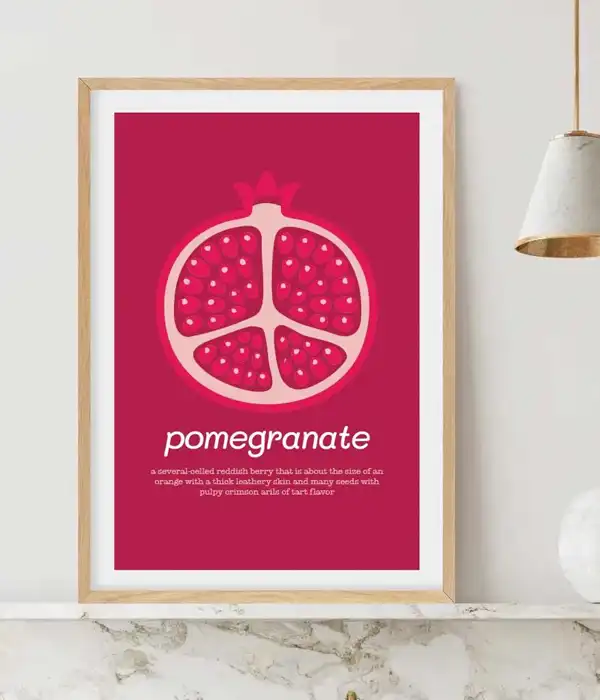 Pomegranate Fruit Illustration Poster Print