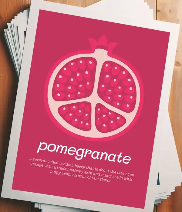 Pomegranate Fruit Illustration Poster Print