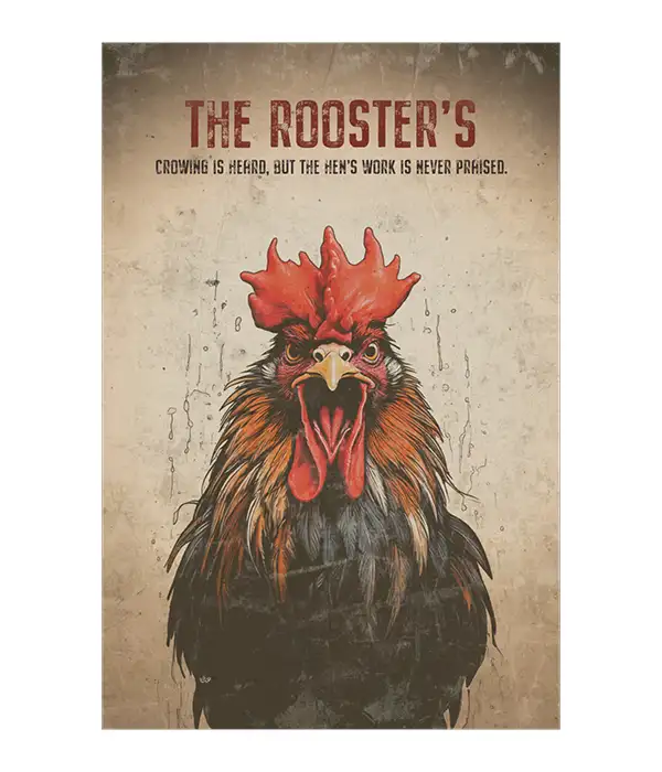 Rustic Rooster Wall Art Poster Print