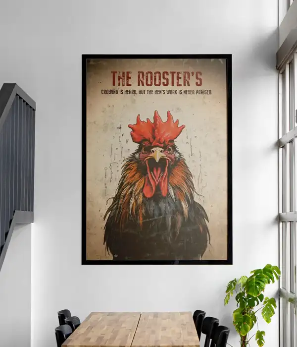 Rustic Rooster Wall Art Poster Print