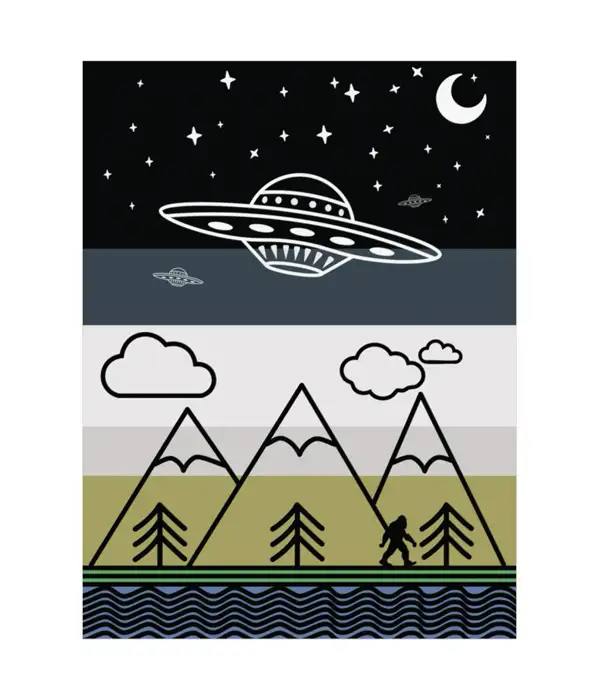 UFO Bigfoot PNW Poster Print