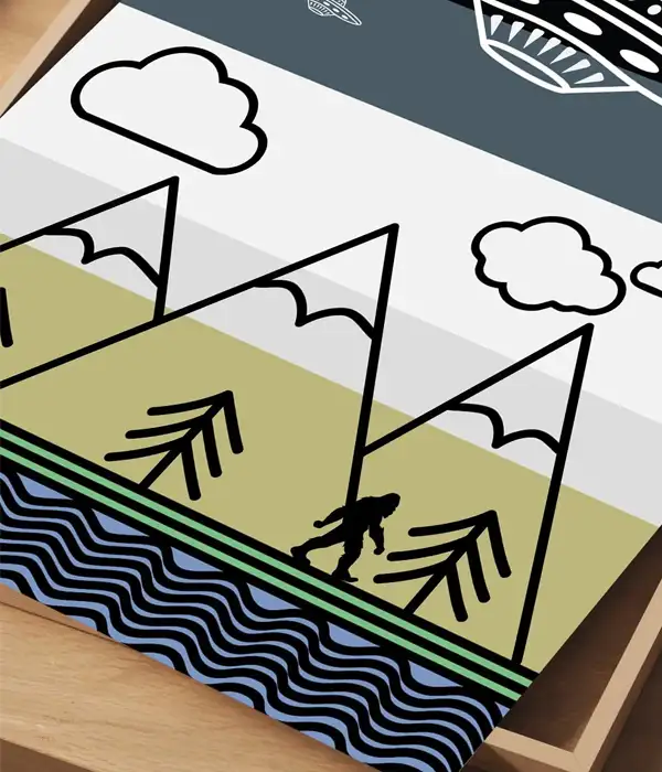 UFO Bigfoot PNW Poster Print