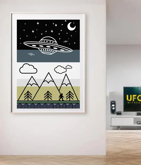 UFO Bigfoot PNW Poster Print