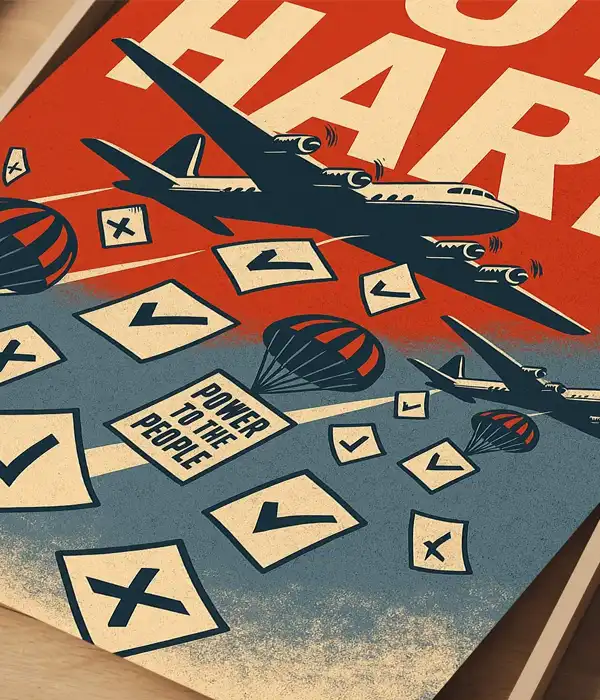 Vintage Vote Hard Propaganda Poster Print