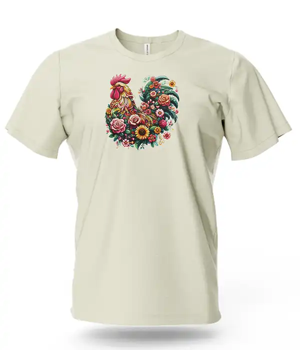 Floral Rooster Graphic T-Shirt