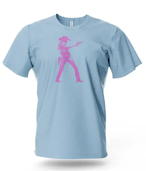 Modern Pink Cowgirl Gunslinger T-Shirt