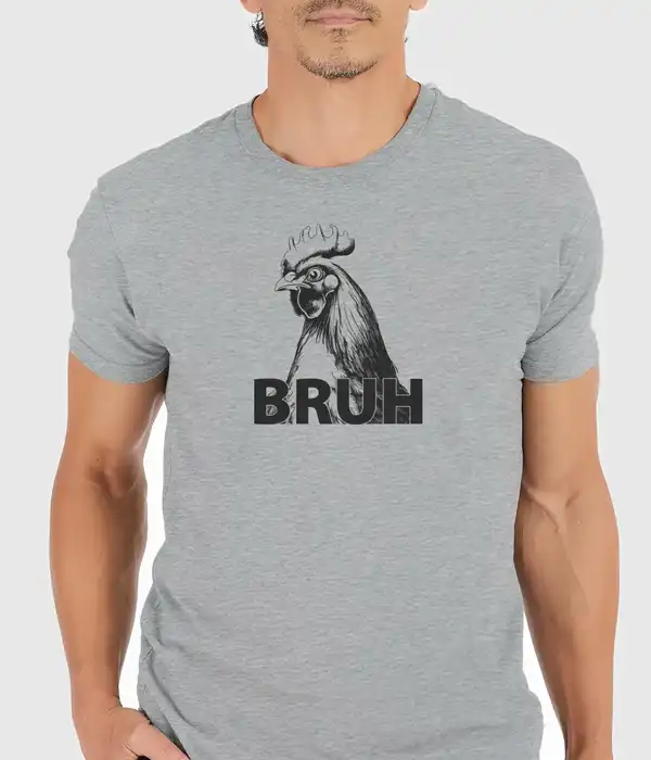 Bruh Graphic Rooster T-Shirt 