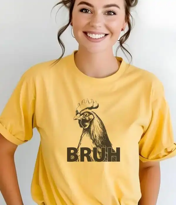Bruh Graphic Rooster T-Shirt 