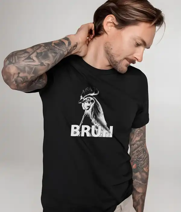 Bruh Graphic Rooster T-Shirt 
