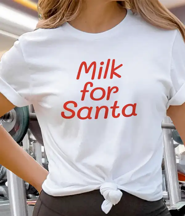 Funny Milk for Santa Graphic T-shirt