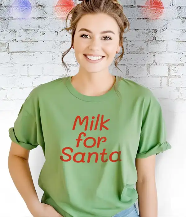 Funny Milk for Santa Graphic T-shirt