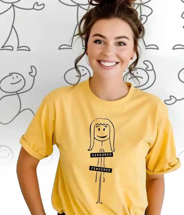 Funny Naked Stick Figure T-Shirt