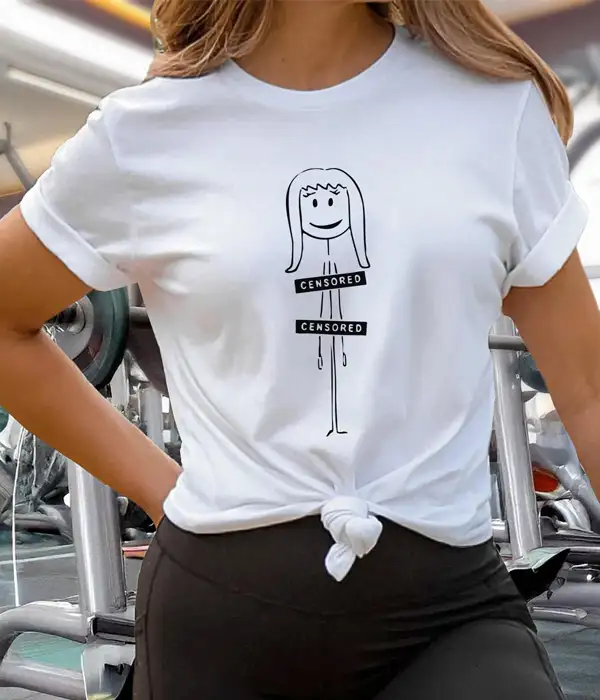 Funny Naked Stick Figure T-Shirt